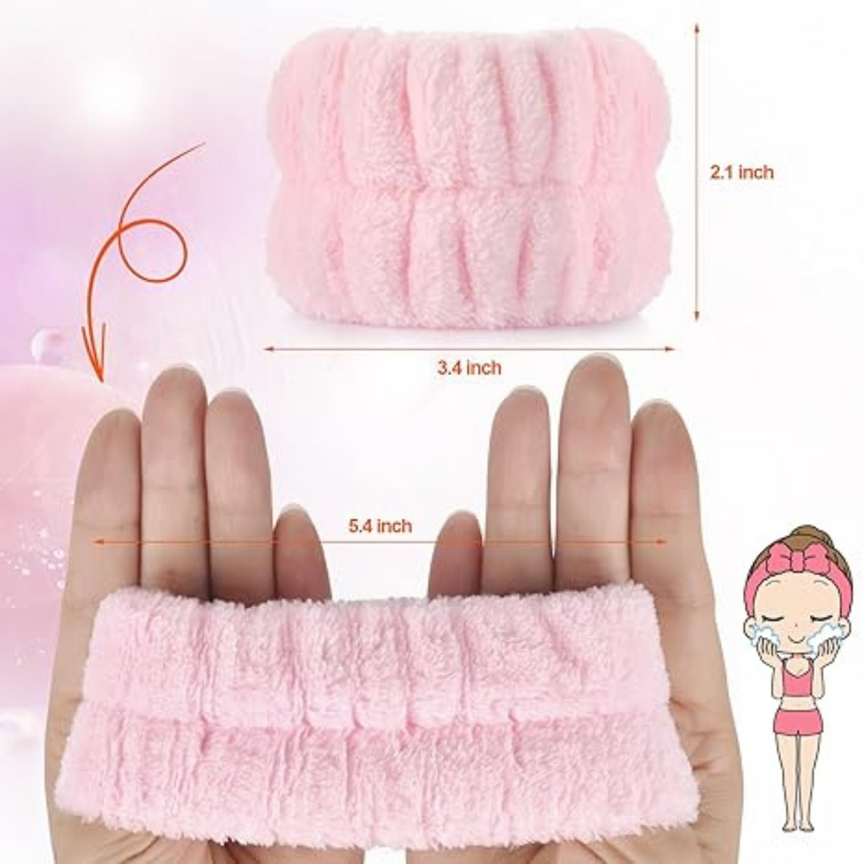 2pc Face Washing Absorbent Wristbands