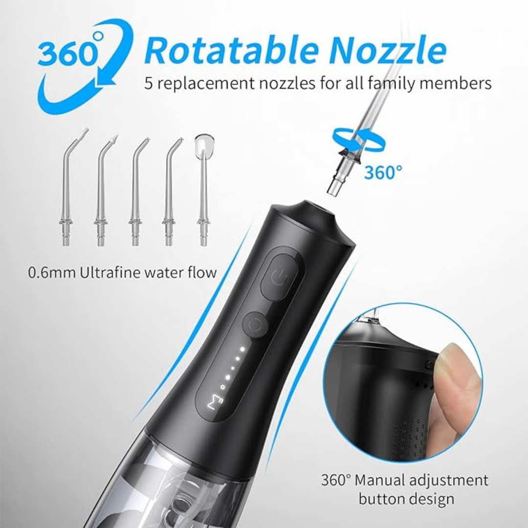 Portable Cordless Water Flosser Waterproof and Rechargeable 300ml