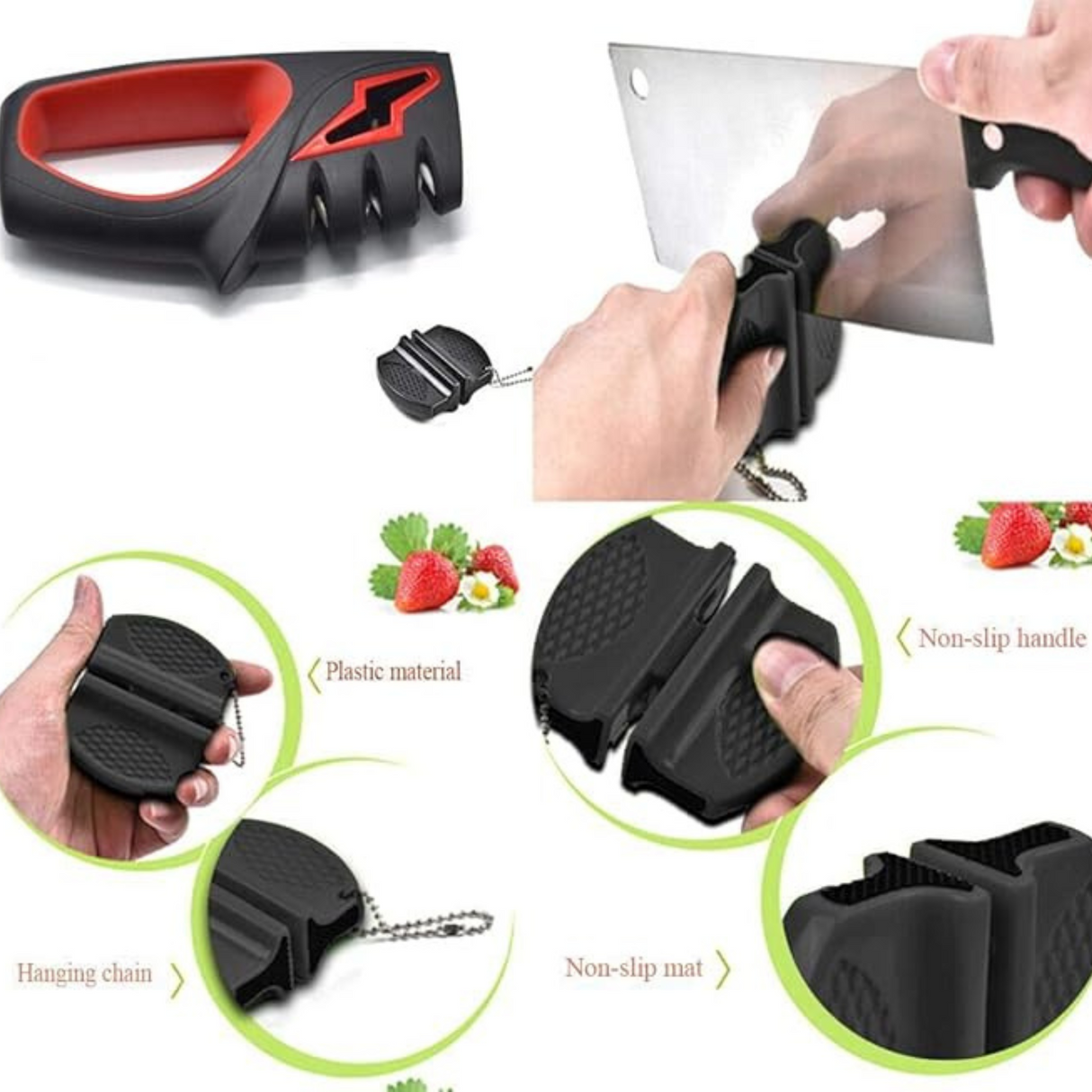 4 in 1 Professional Kitchen Diamond Ceramic Steel Scissors and Knife Sharpener