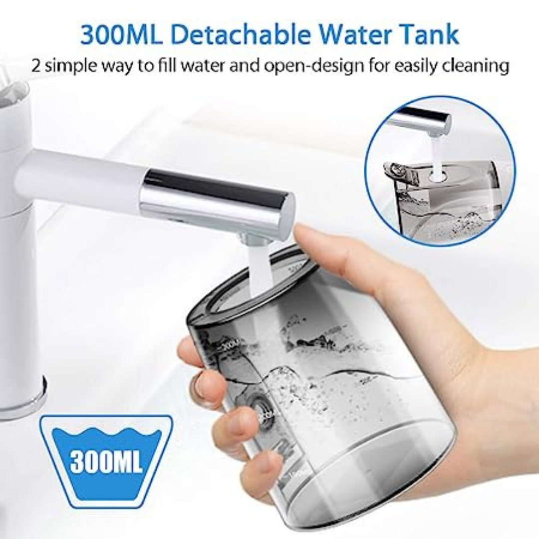 Moulei Portable Dental Water Flosser IPX7 Waterproof 3 Modes and 4 Jet Tips