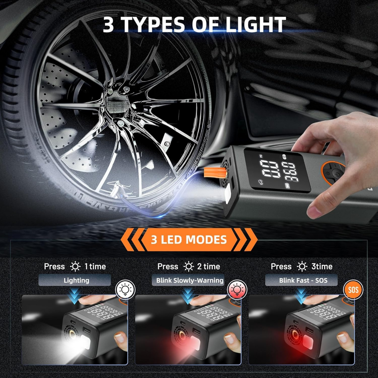 Portable Air Compressor 150PSI Tire Inflator