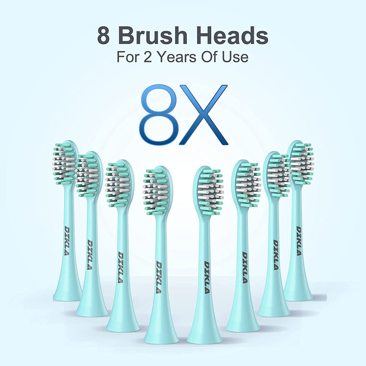 Dikla Sonic Electric Toothbrush with 8 Brush Heads, Teal