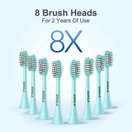 Dikla Sonic Electric Toothbrush with 8 Brush Heads, Teal