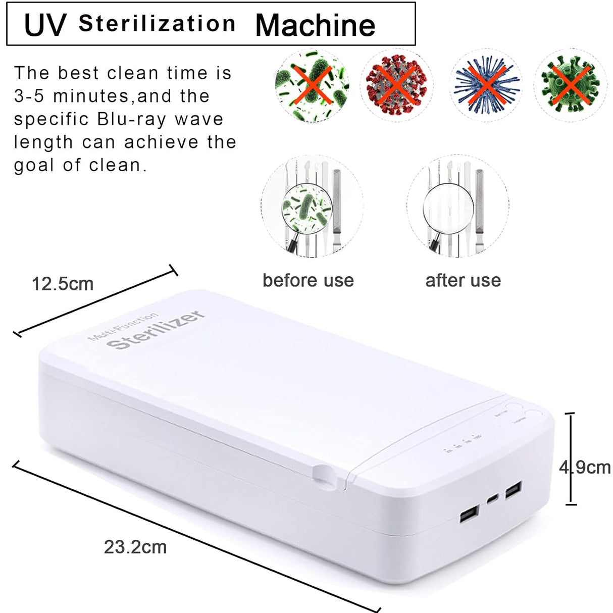 Nail Tool Sterilizer with Blue Light