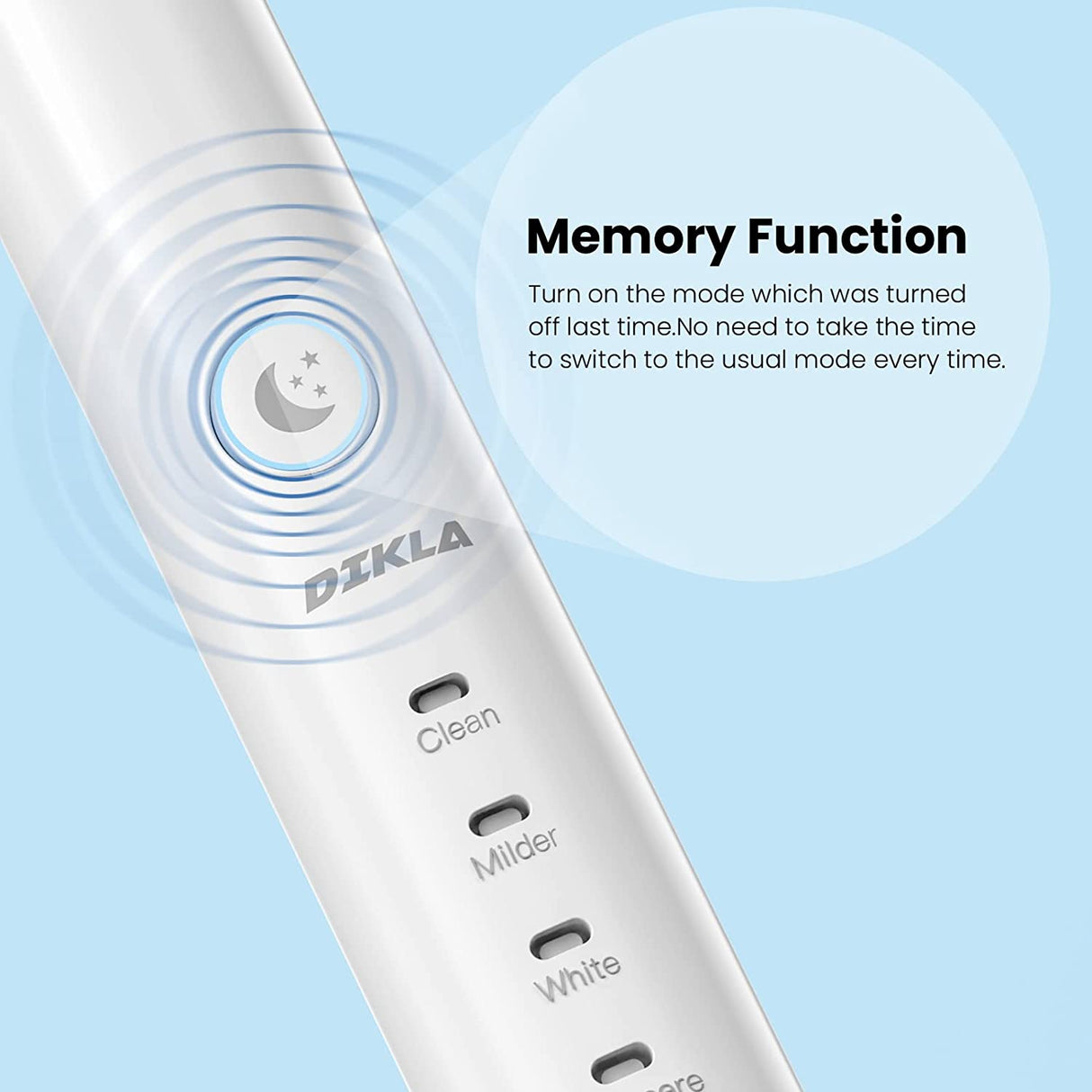 Dikla Electric Rechargeable Powered Toothbrush for Adults, White