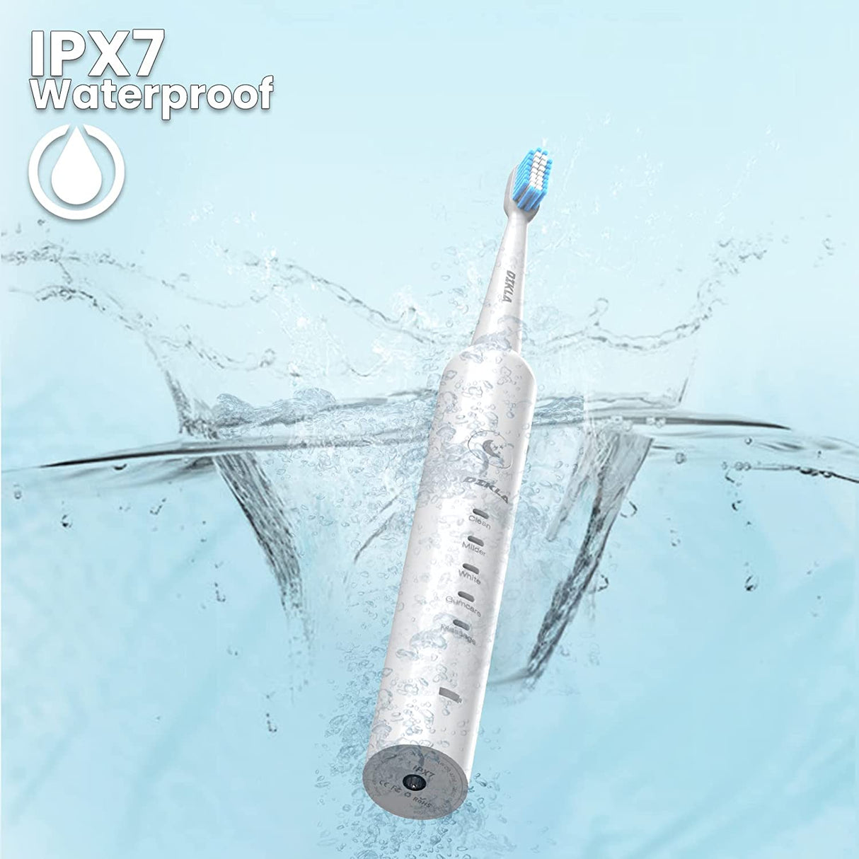 Dikla Electric Rechargeable Powered Toothbrush for Adults, White