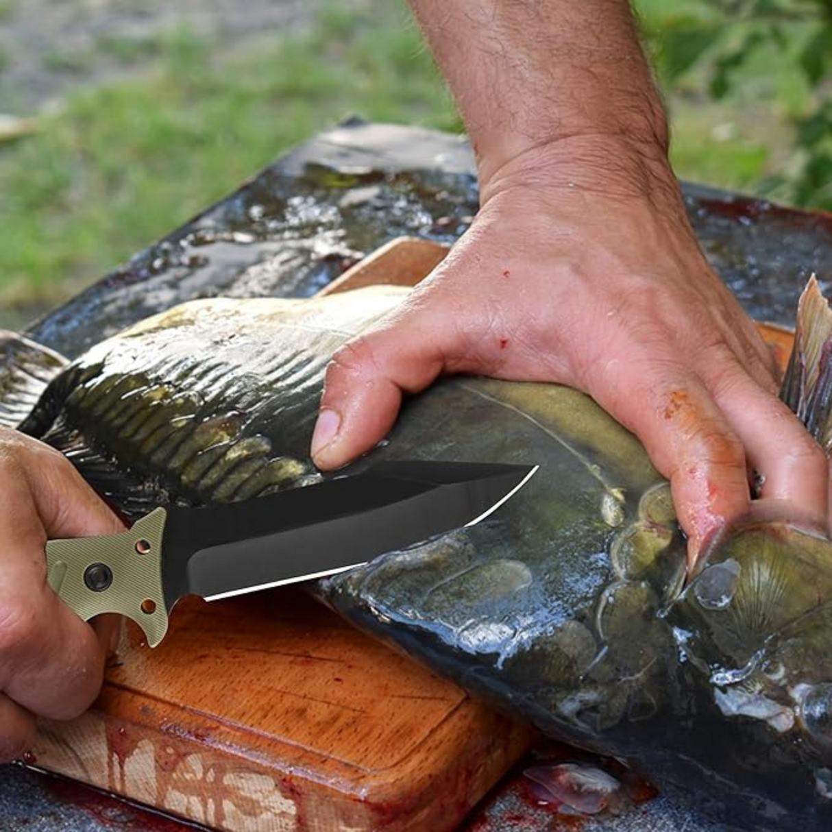 Heavy Duty Outdoor Fixed Blade Survival Knife with Kydex Sheath