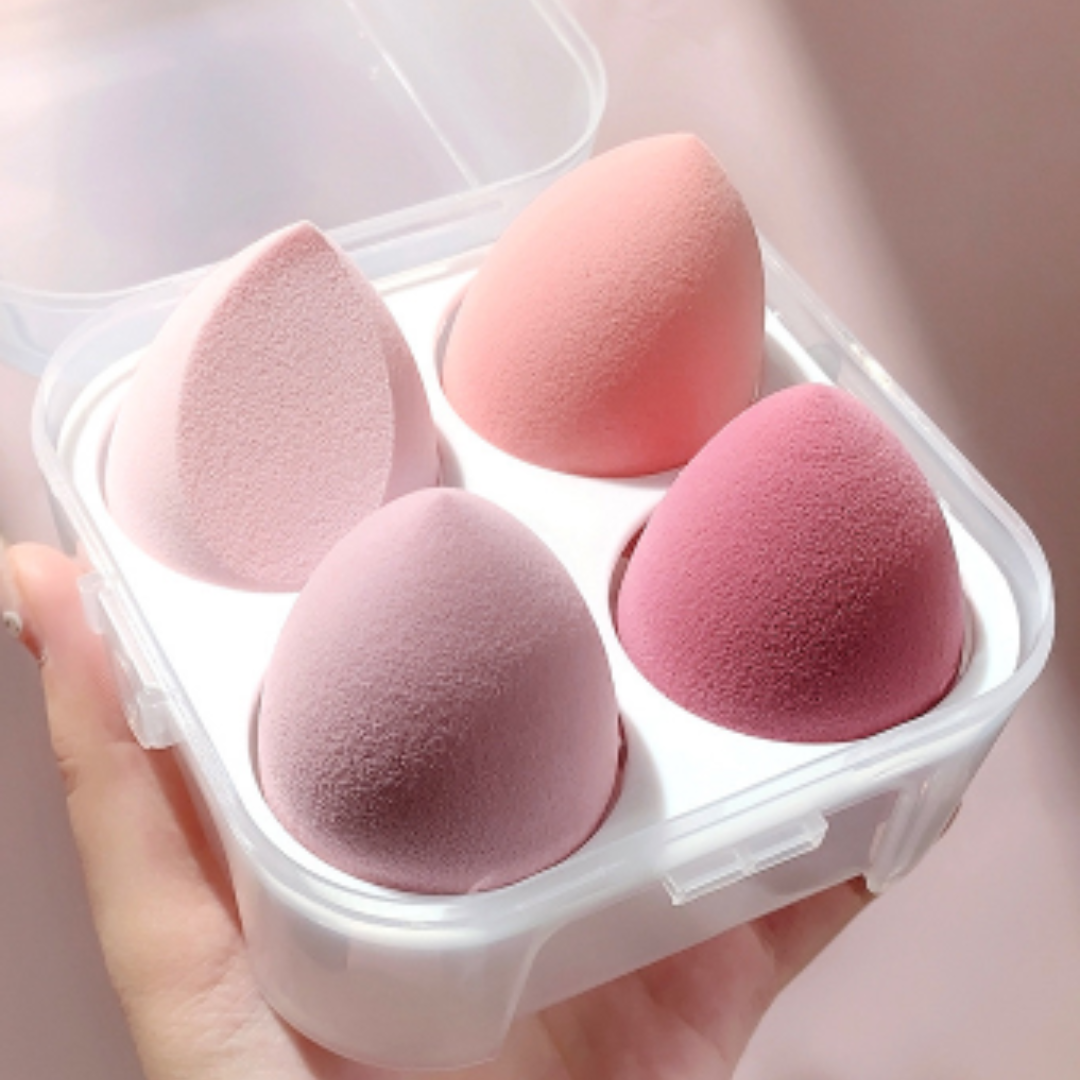 4pc Beauty Blender Puff Sponge Teardrop Egg Shape for Makeup