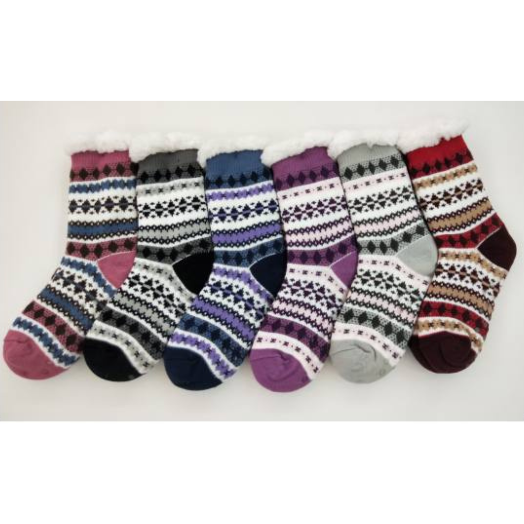 6pairs Christmas Winter Fluffy Thermal Sherpa Slipper Socks