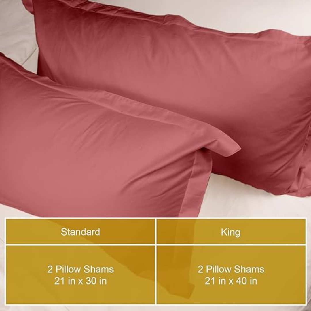Cozcot Red Pillow Shams Twill Weave Standard Size Set of 2