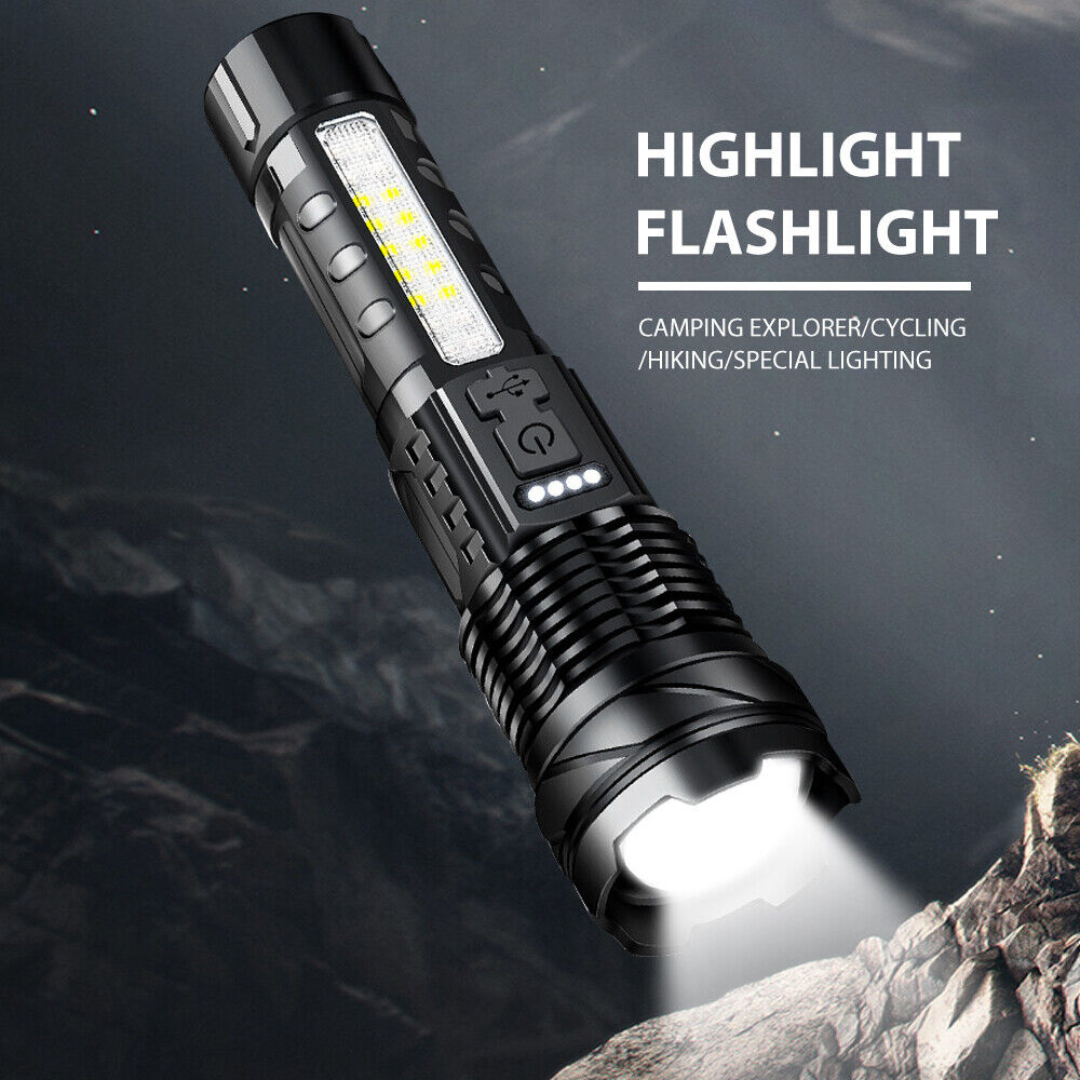 Outdoor Cob Strong Light Waterproof Handheld Flashlight USB Rechargeable
