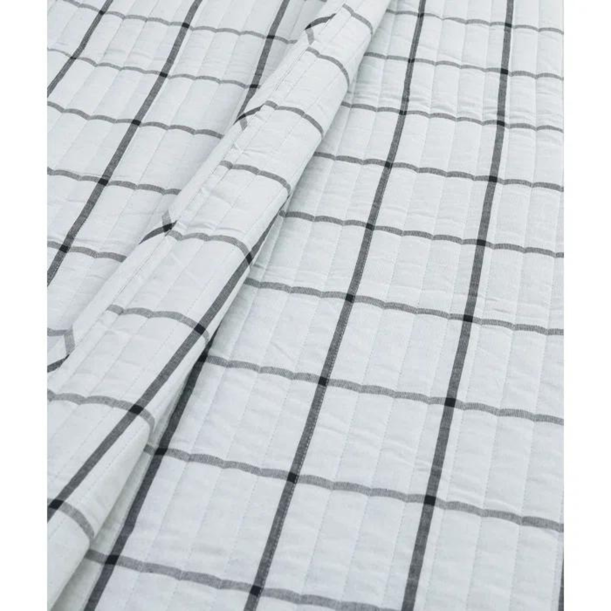 Anwari Cotton Sateen Plaid Coverlet Set