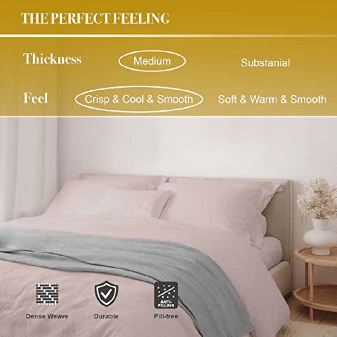Cozcot 100% Cotton Sheet Set 3/4 Piece. Set 450 Thread Count Sateen Weave