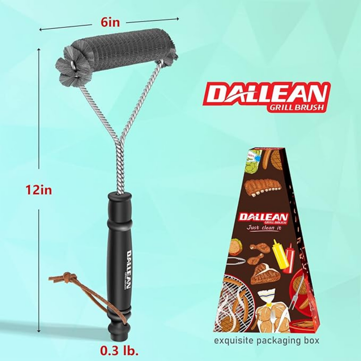 BBQ Grill Cleaning Brush Durable Rust Resistant Bristles