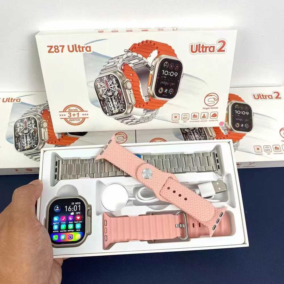 Z87 Ultra 2 Smart Watch IP68 NFC Waterproof with 3 Interchangeable Straps