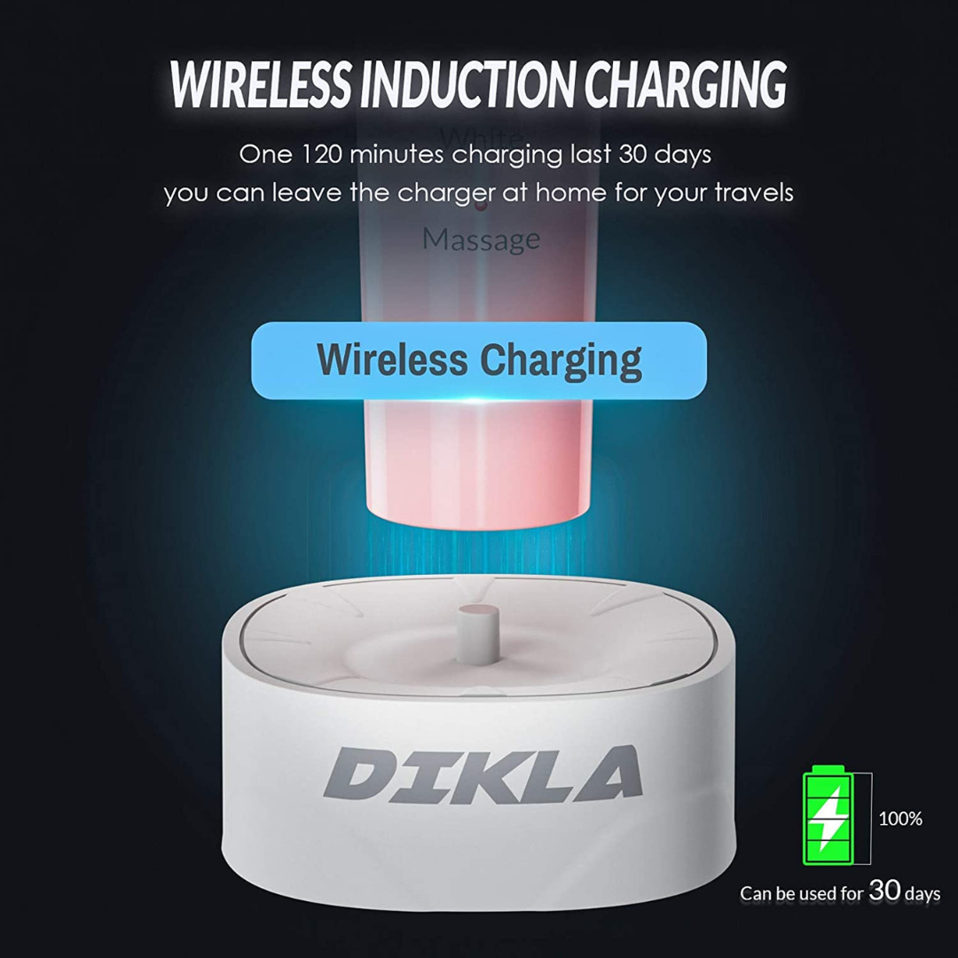 Sonic Electric Vibrating Toothbrush with Smart Timer for Adults, Pink