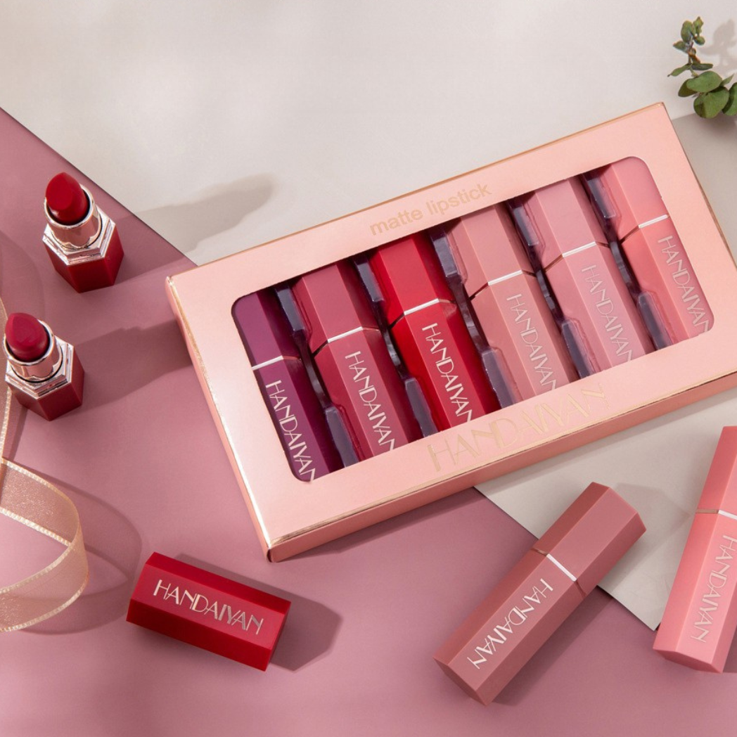 6 piece Nude Velvet Cream Matte Lipstick Set