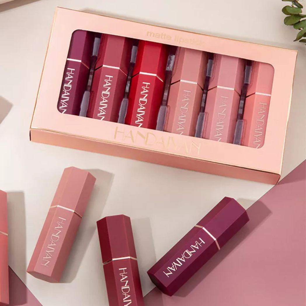 6 piece Nude Velvet Cream Matte Lipstick Set
