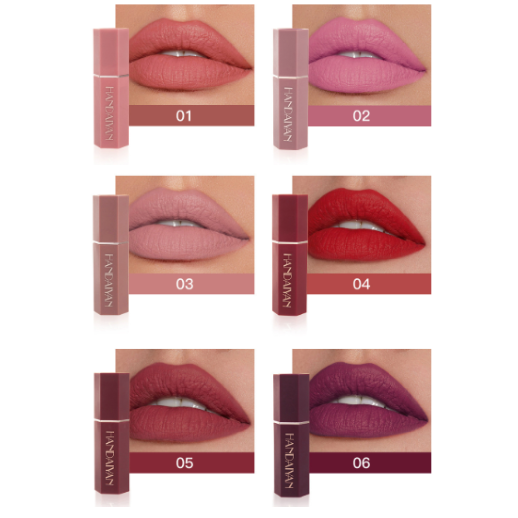 6 piece Nude Velvet Cream Matte Lipstick Set
