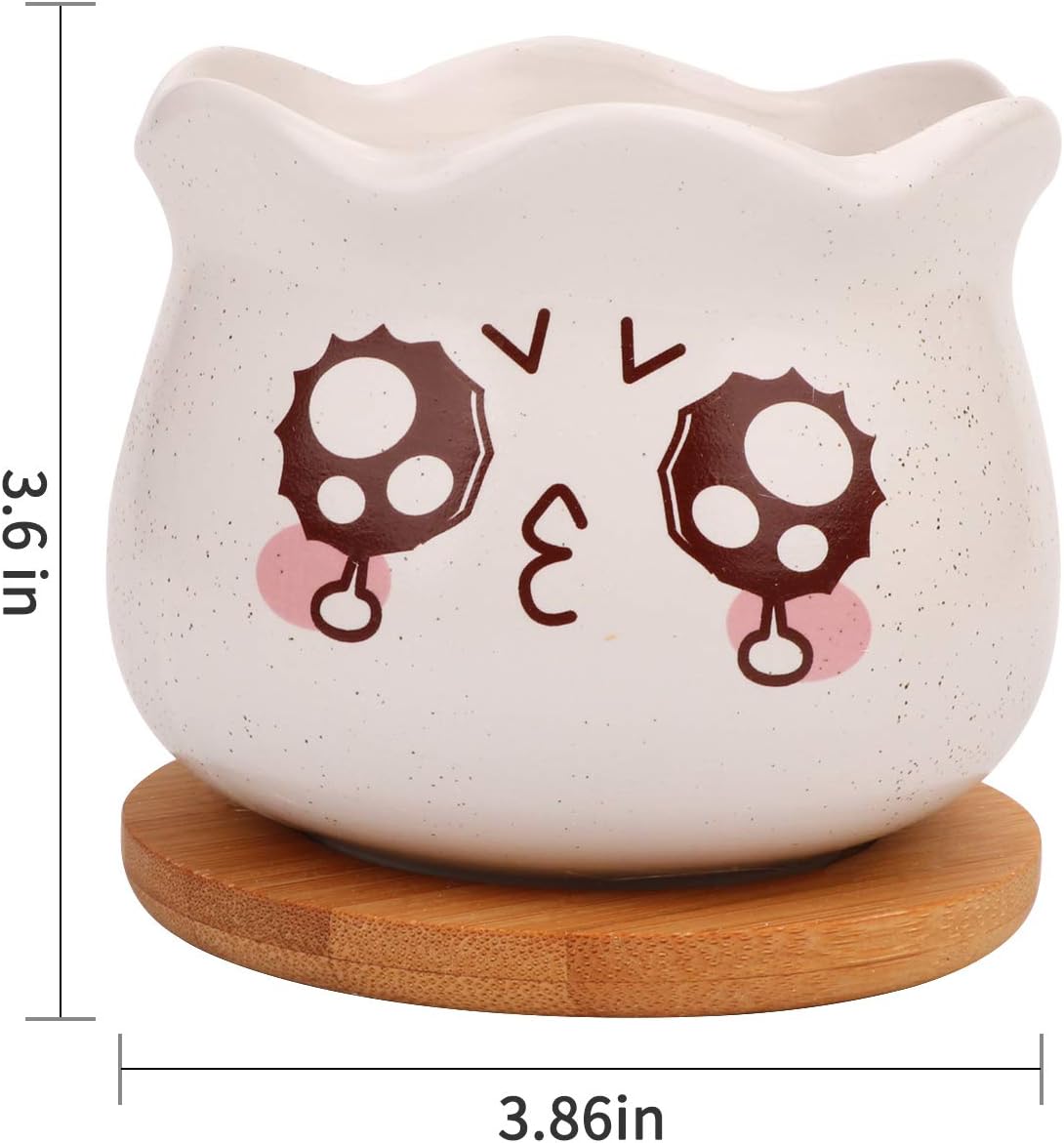 6 piece Flower Pots Ceramic Flowing Glaze Base Serial Set