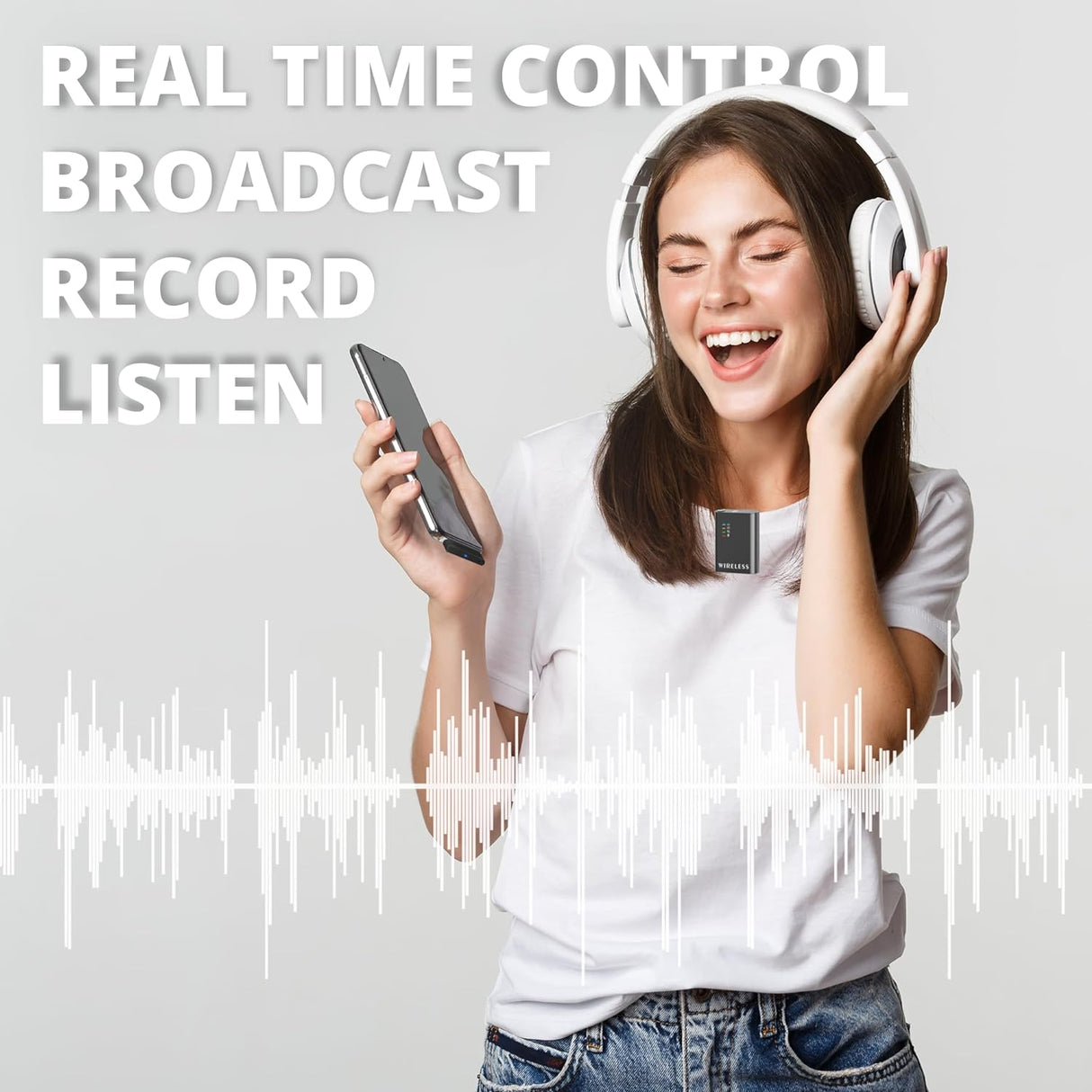 2-Pack Wireless Lavalier Bluetooth Microphones