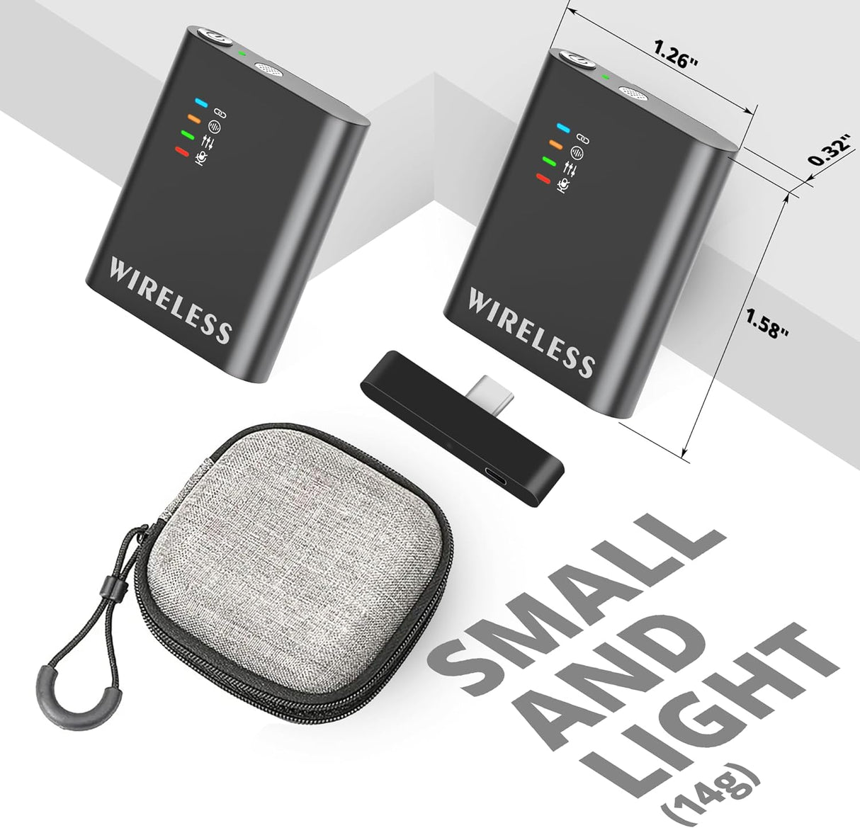 2-Pack Wireless Lavalier Bluetooth Microphones