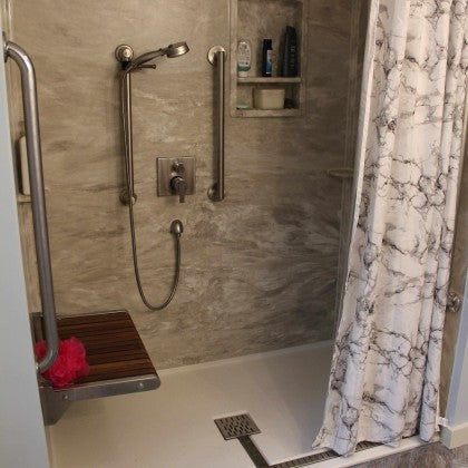 Bed Bath & Beyond Marble Shower Curtain 72x72 inch Silver