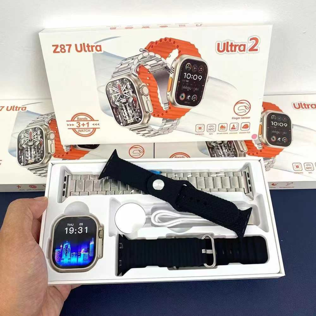 Z87 Ultra 2 Smart Watch IP68 NFC Waterproof with 3 Interchangeable Straps
