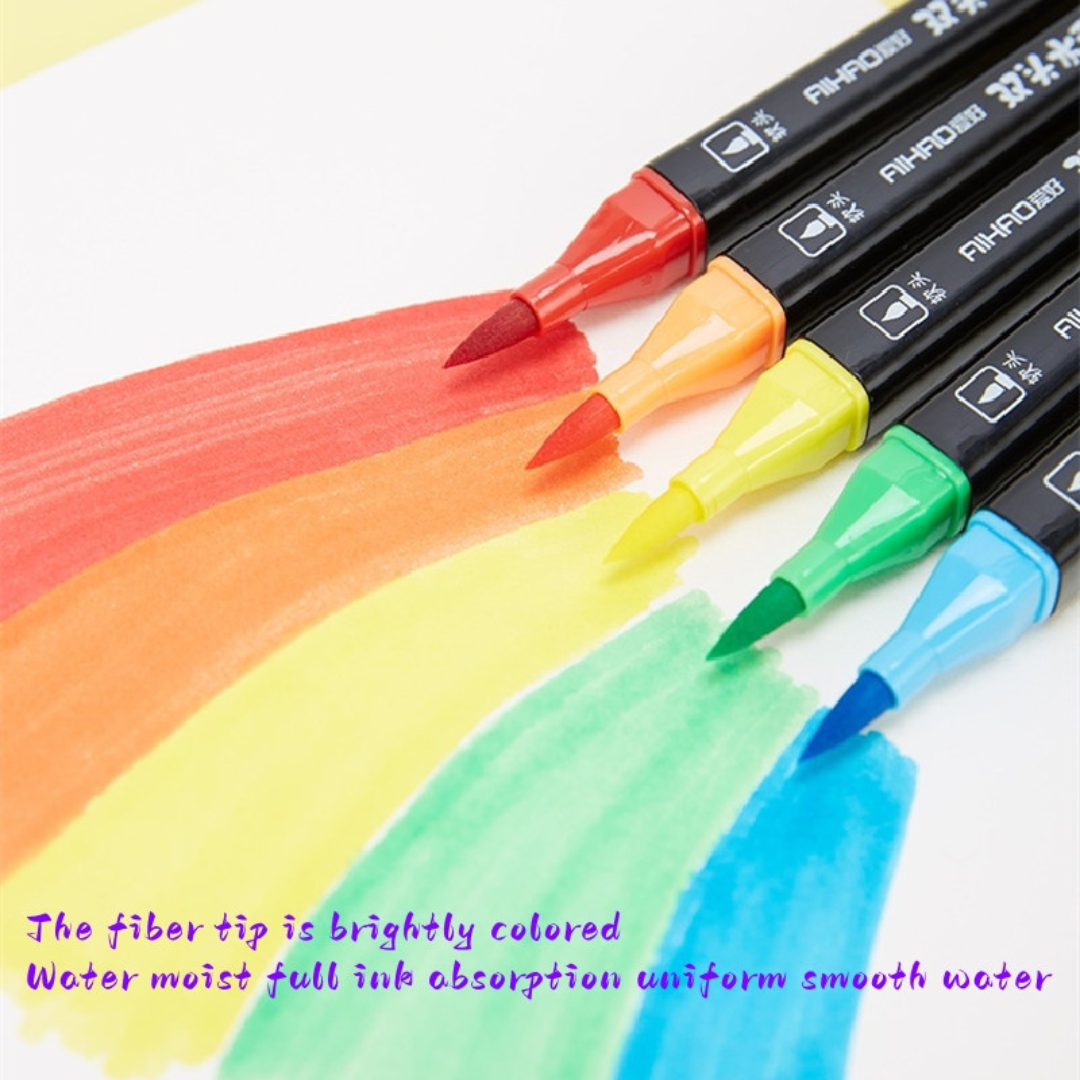 24pc Set Watercolor Calligraphy Twin Tip Brush Pen