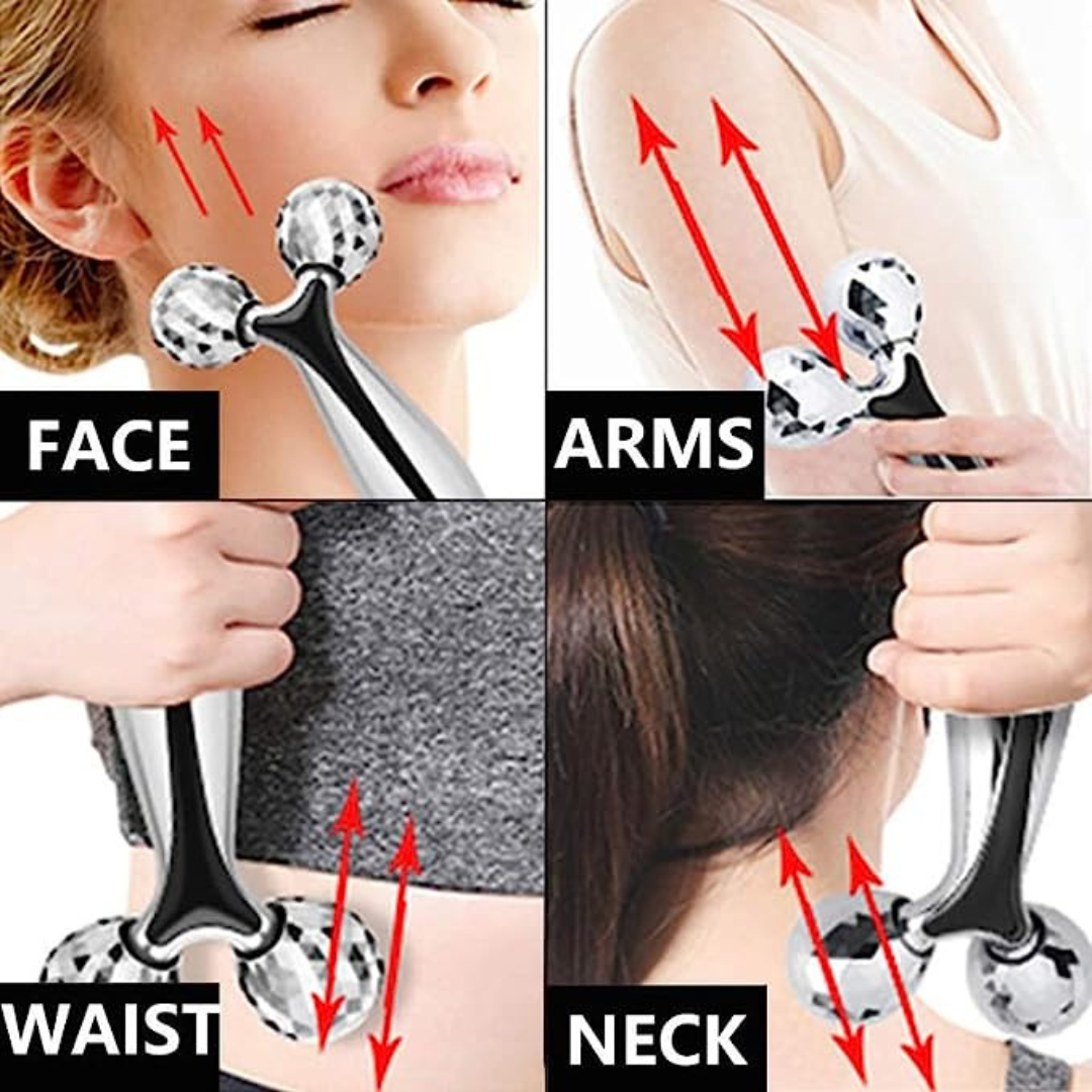 3D V-Shaped Manual Facial Roller Massager