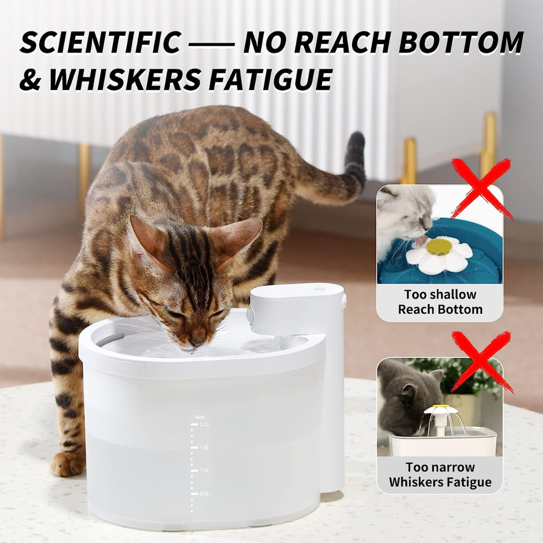 2L Wireless & Battery Operated Automatic Pet Water Fountain for Cats and Dogs