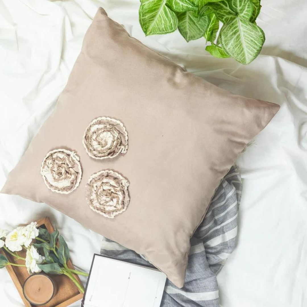 Floral Polyester Throw Pillow