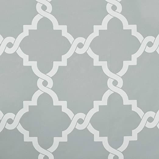 Madison Park Essentials Merritt Shower Curtain - Casual Fretwork Print 72x72", Gray