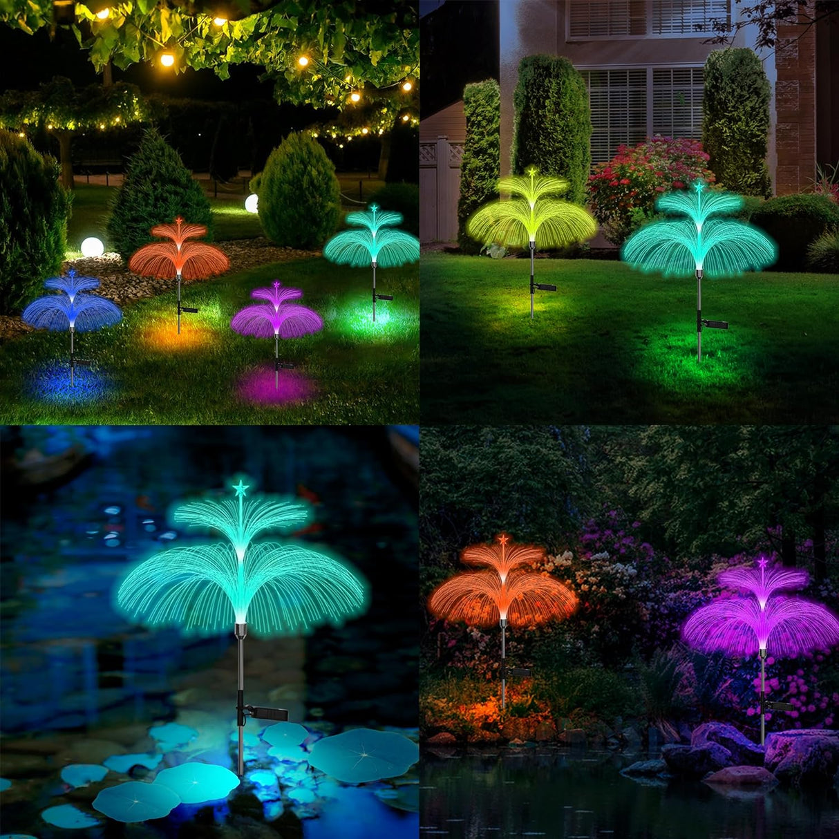 Solar Fiber Optic Double Layer Jellyfish Lights