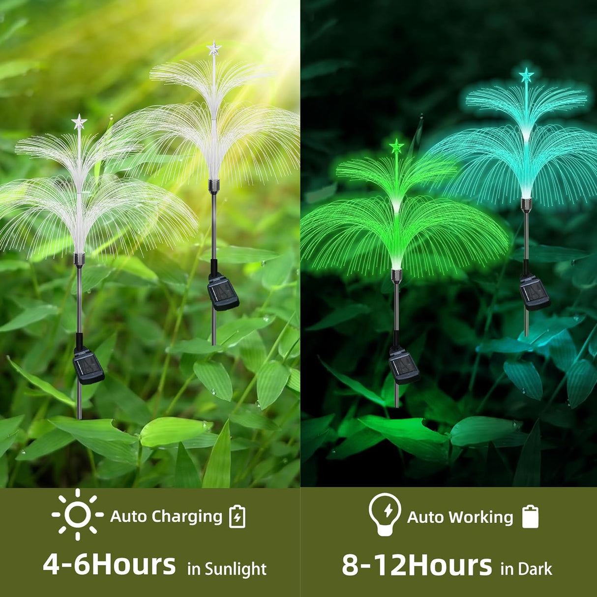 Solar Fiber Optic Double Layer Jellyfish Lights