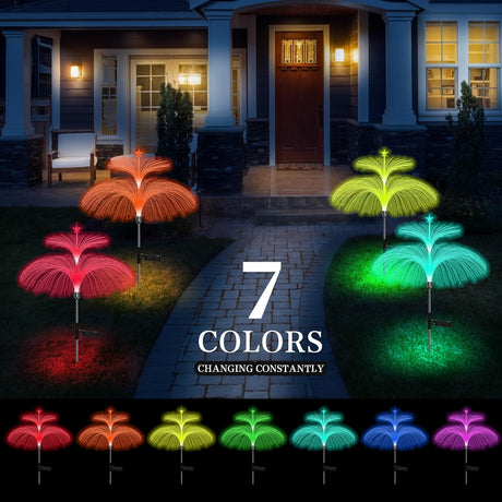 Solar Fiber Optic Double Layer Jellyfish Lights