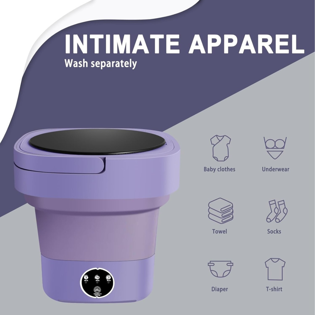 8L Collapsible Mini Foldable Washer and Spin Dryer