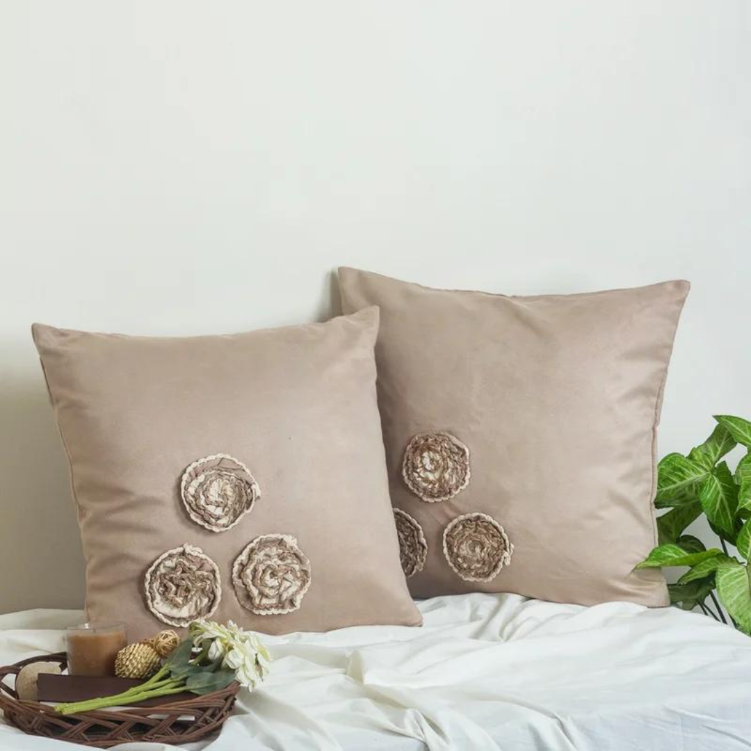 Floral Polyester Throw Pillow