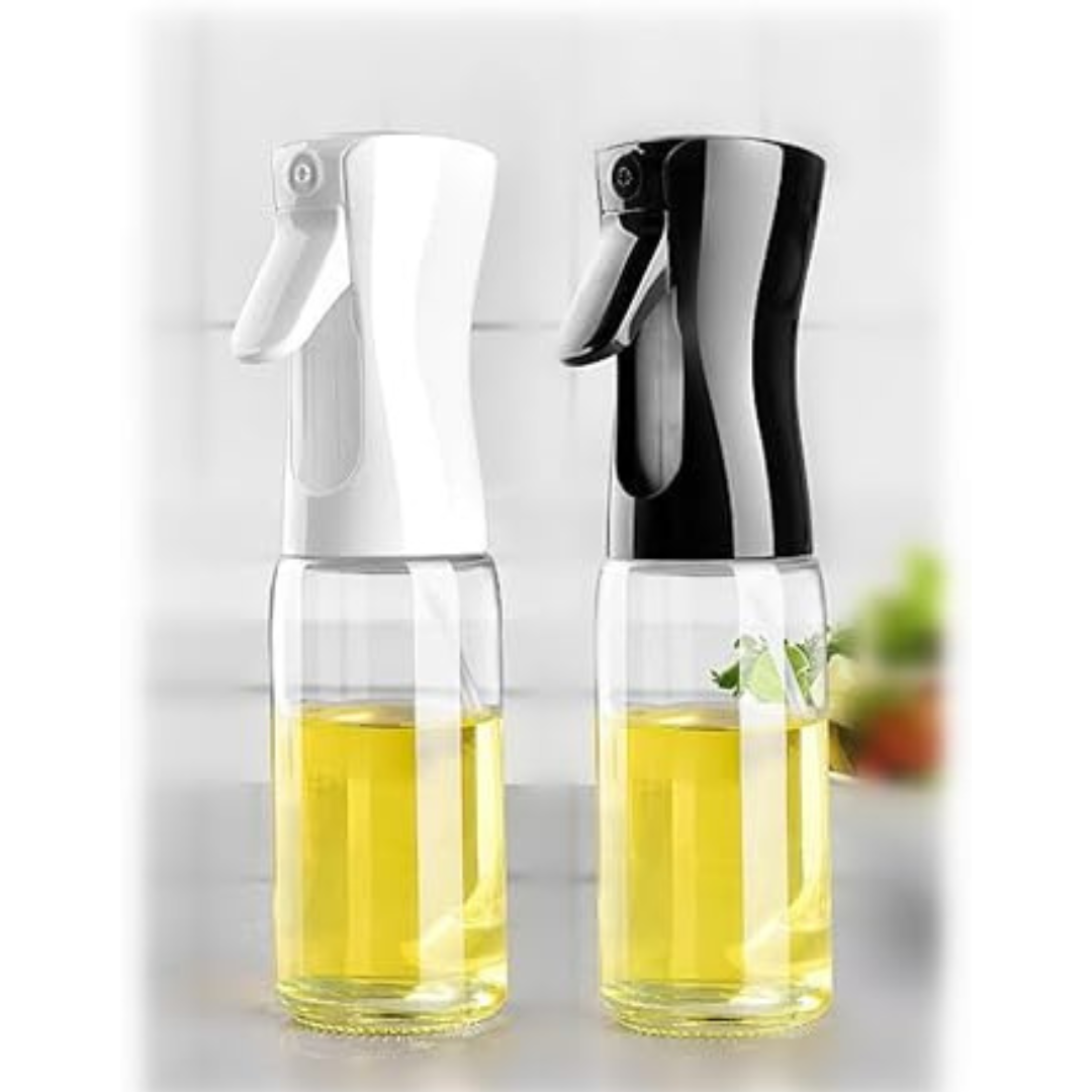 2 Piece Set Cooking Oil Spray Bottle with Oil Brush and Cleaning Sponge