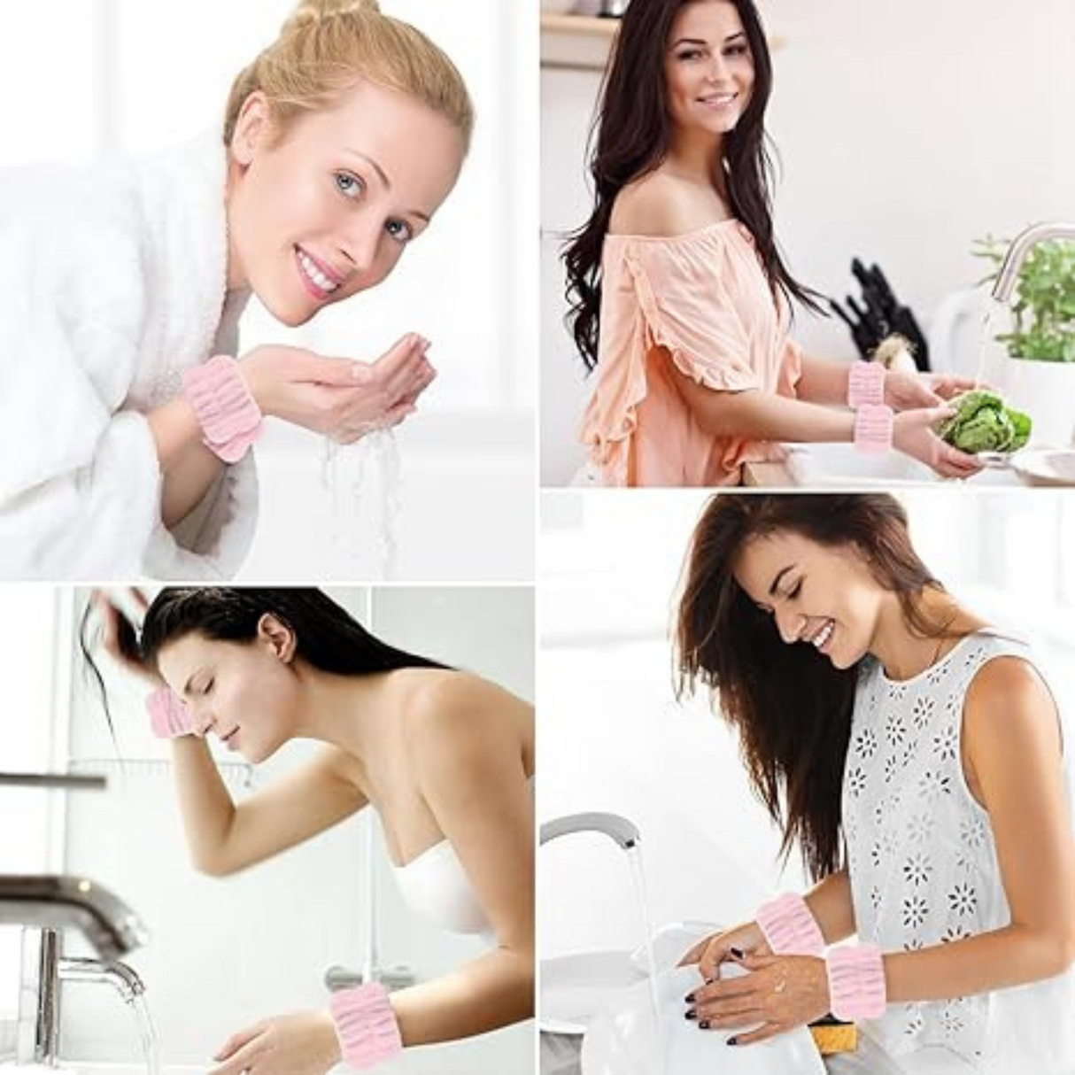 2pc Face Washing Absorbent Wristbands