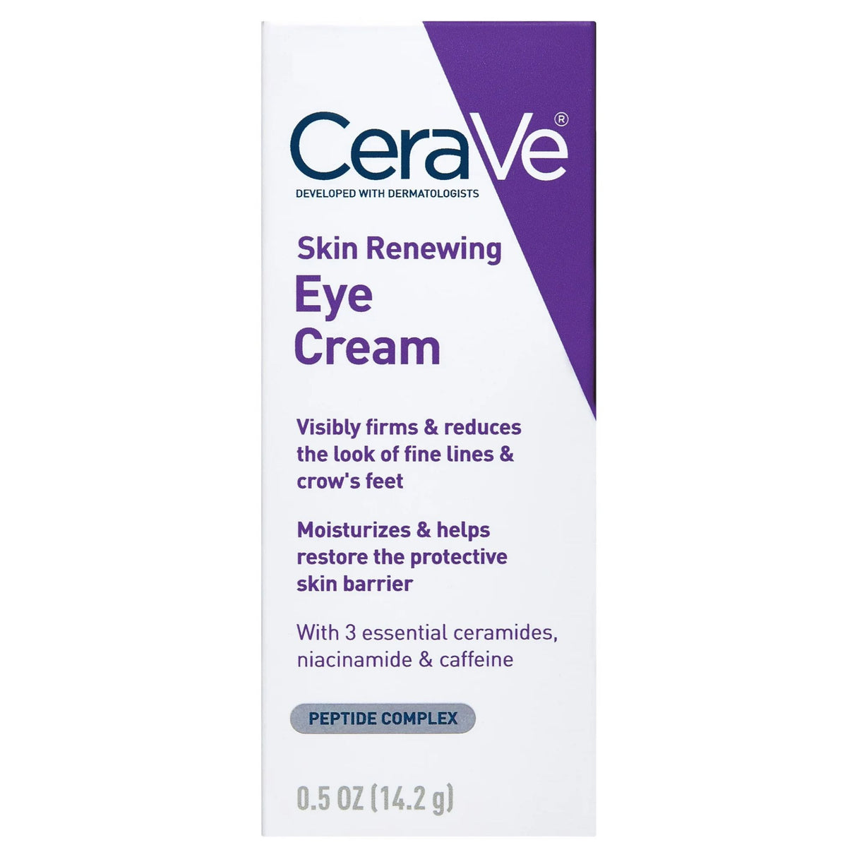 Cerave Anti-Aging Eye Cream for Wrinkles with Caffeine and Hyaluronic Acid, Fragrance Free, 0.5 oz