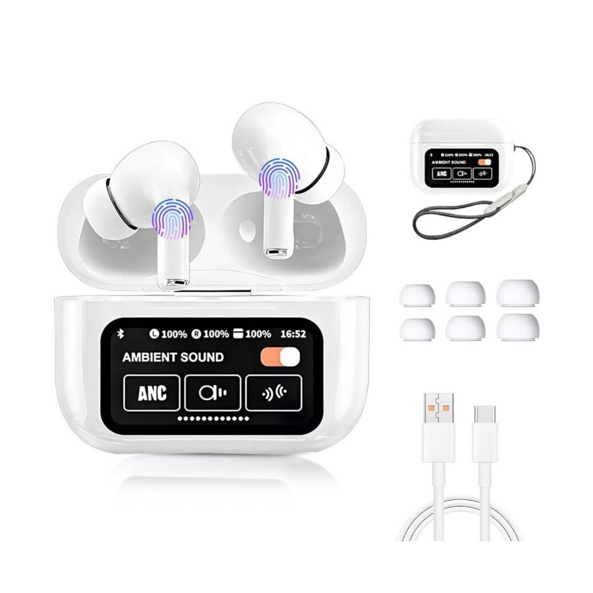 A9 Pro ENC Touch Screen TWS Noise Cancelling Earbuds