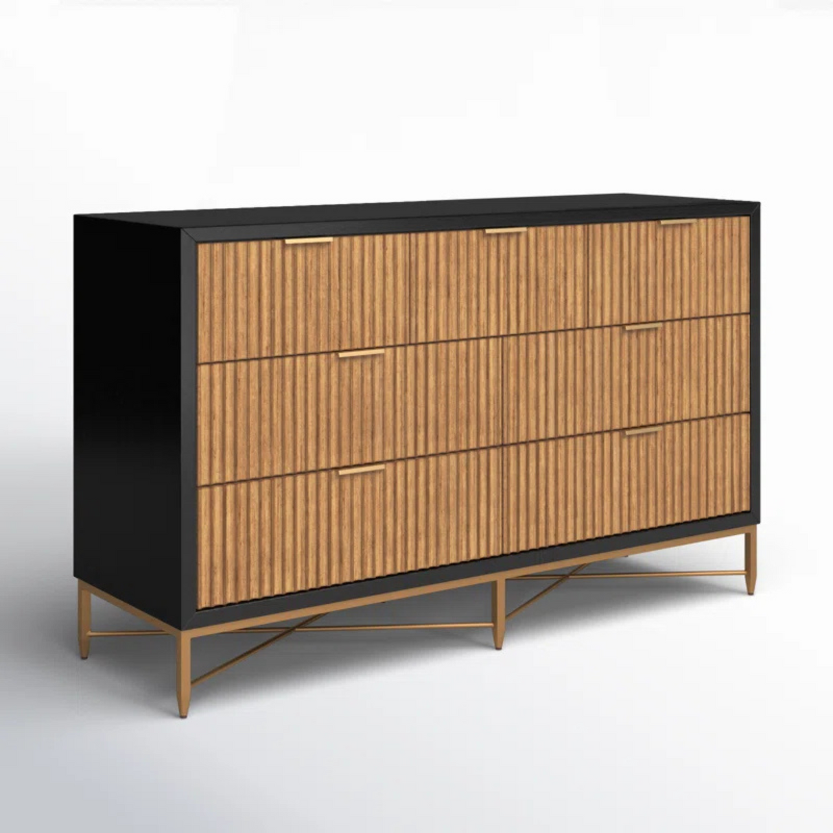 Alpine Larsen 7 Drawer Dresser in Black