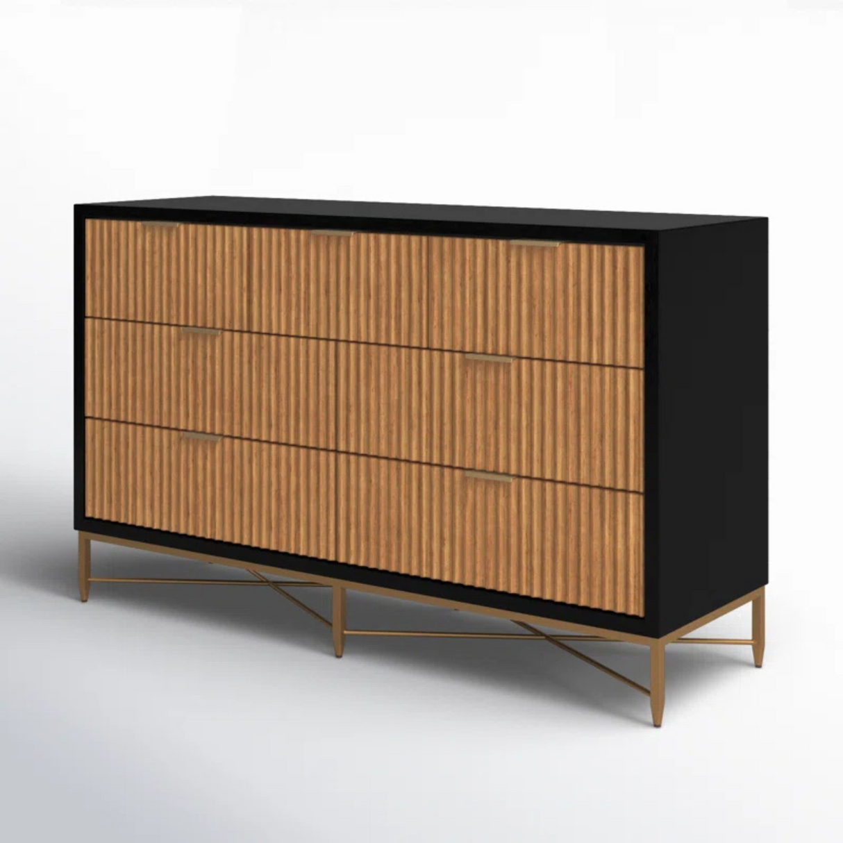 Alpine Larsen 7 Drawer Dresser in Black