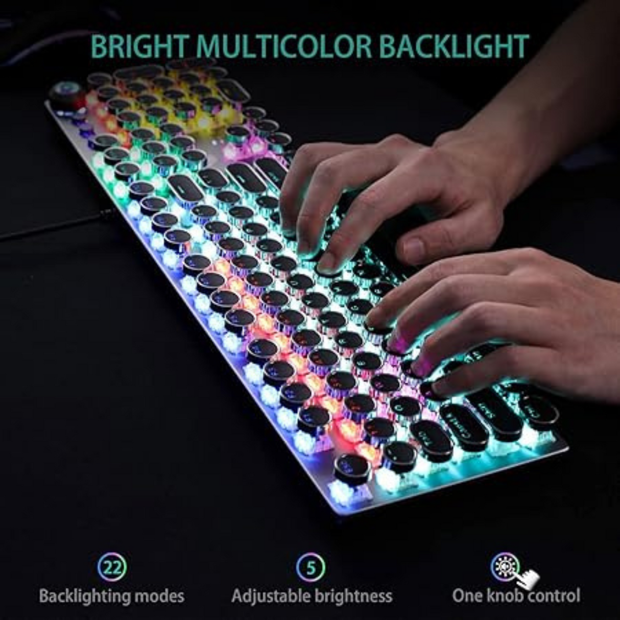 Aula F2088 Typewriter Style Mechanical Gaming Keyboard