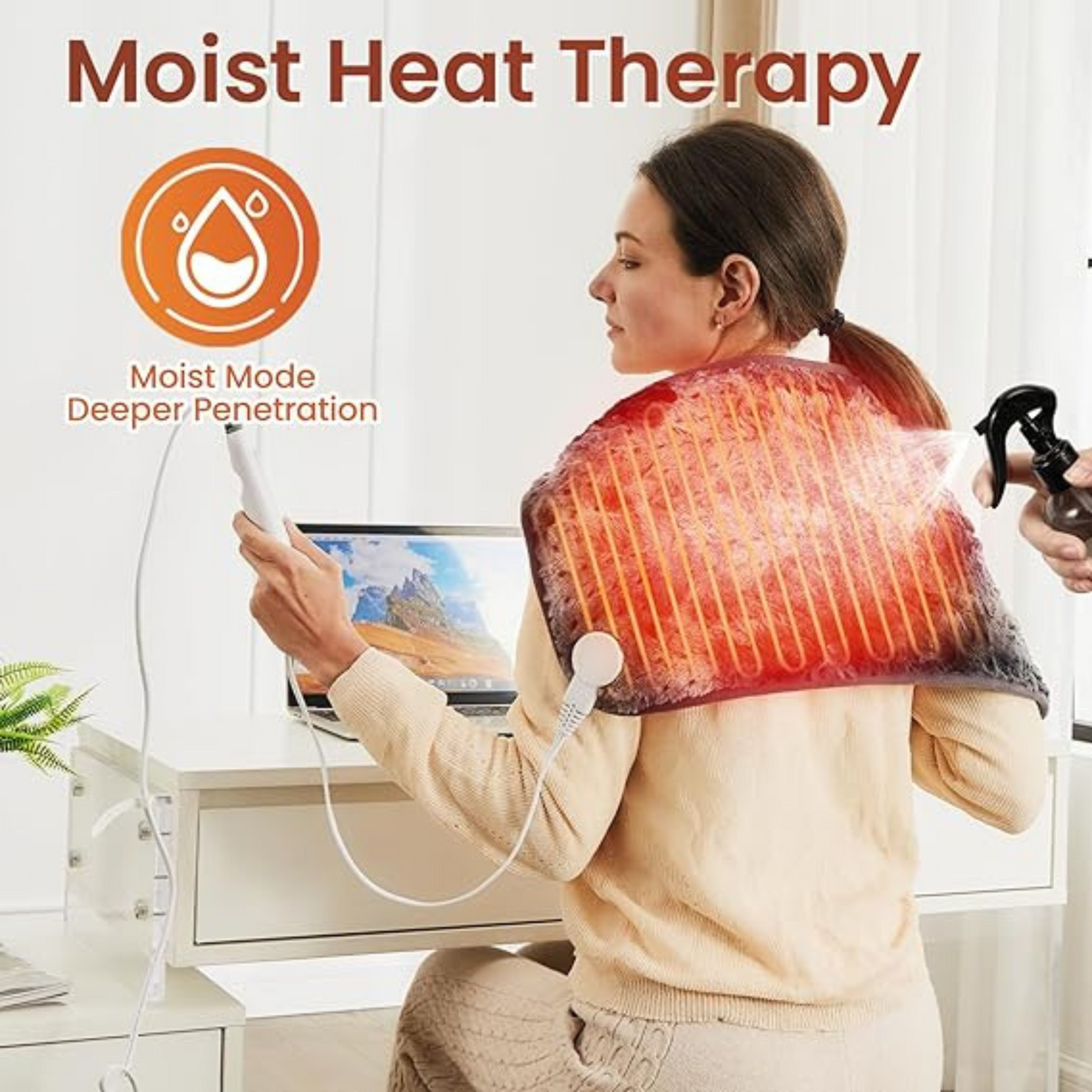 Bearhug Weighted Heating Pad Double-Sided Faux Fur 17x33in