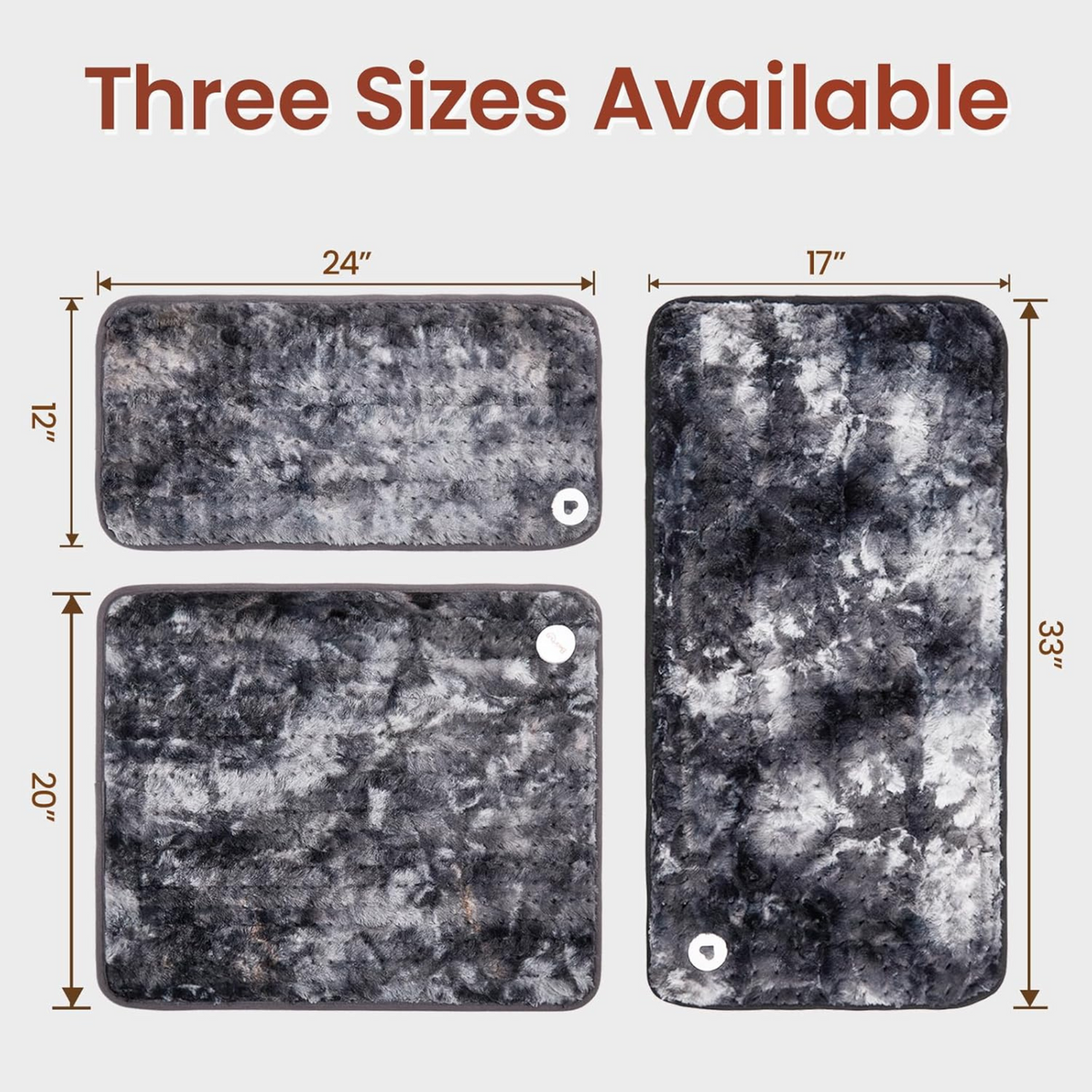 Bearhug Weighted Heating Pad Double-Sided Faux Fur 17x33in