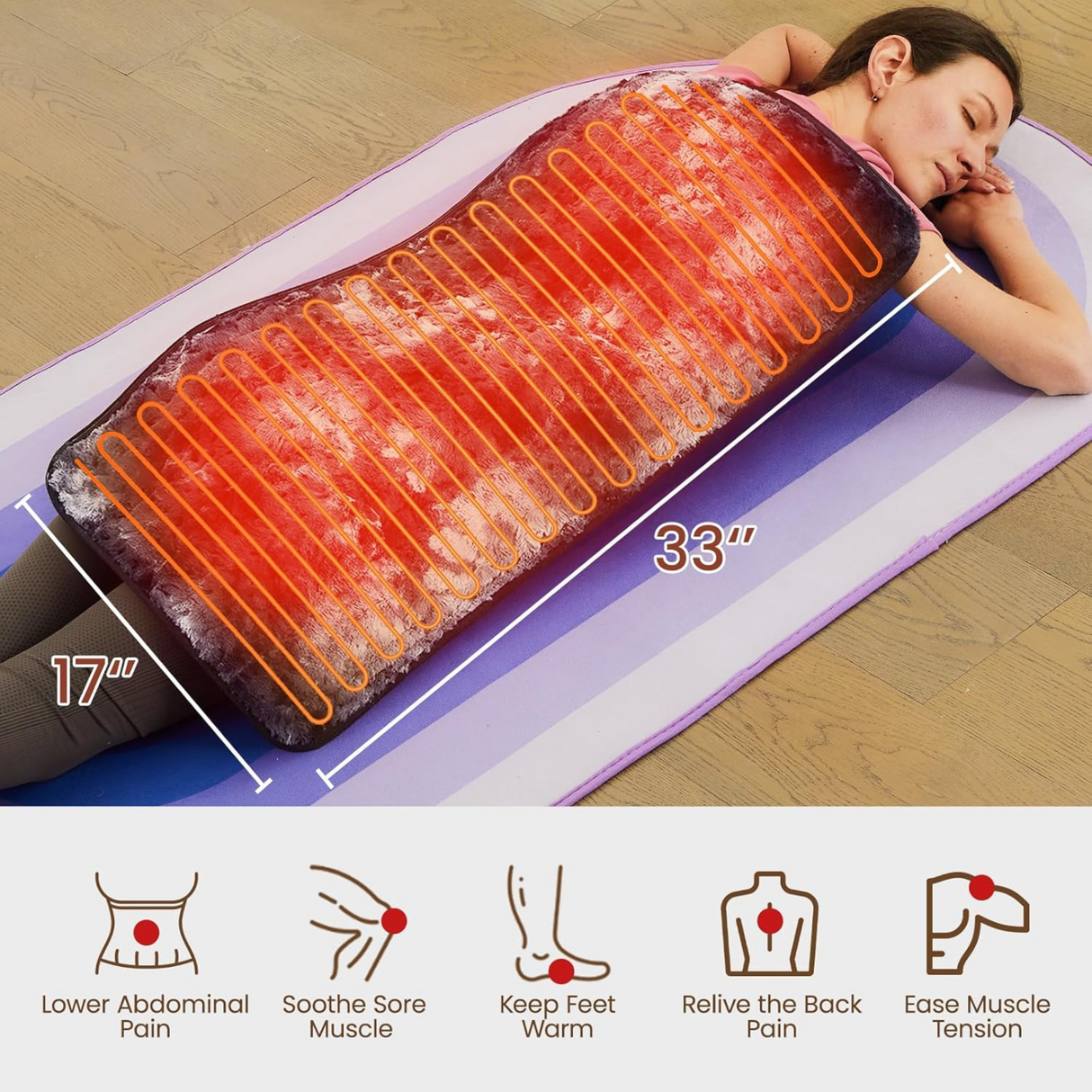 Bearhug Weighted Heating Pad Double-Sided Faux Fur 17x33in