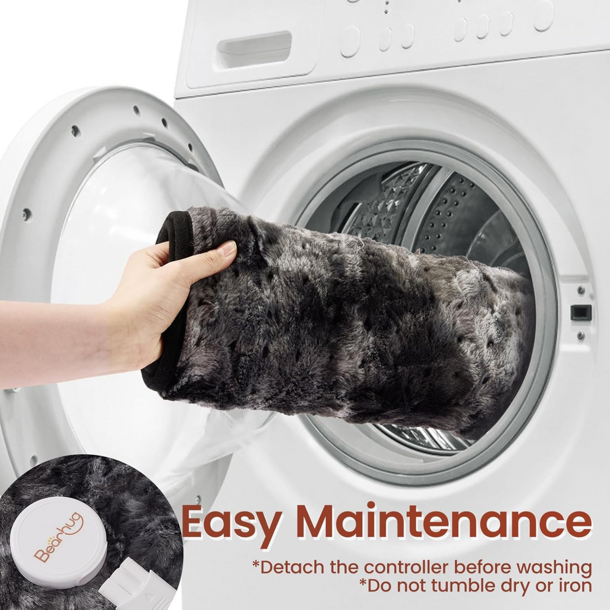 Bearhug Weighted Heating Pad Double-Sided Faux Fur 17x33in