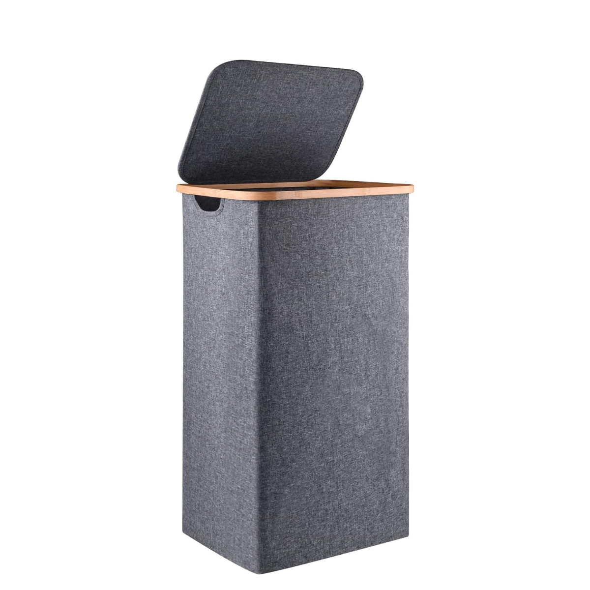 Collapsible Square Shaped Laundry Hamper with Lid and Handle 60L